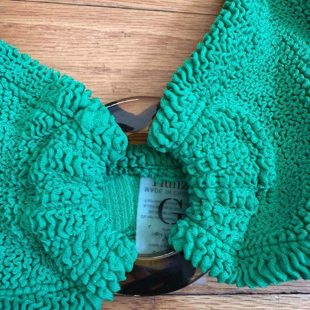 Hunza G Green Textured Bikini Set - Women's Swim